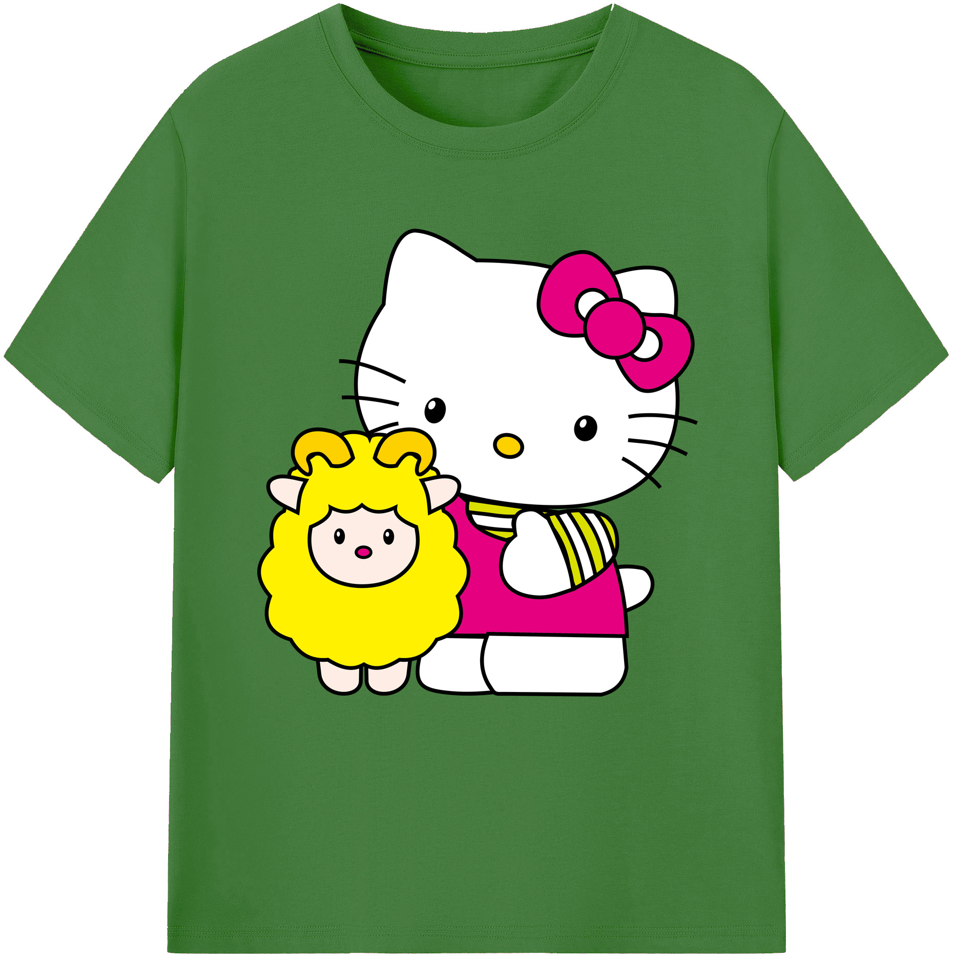 （画像用） Hello Kitty ハローキティ レディースカジュアルプリントTシャツ（綿100％）